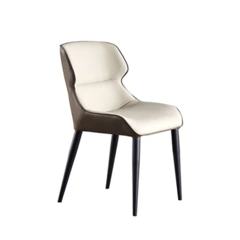 Šiaurės Minimalistinio Odos Namų Ketaus Kėdė Modernios Šviesos Prabangus Kambarys Dizainerio Kėdė Italijos Minimalistinio Stiliaus Valgomojo Kėdės