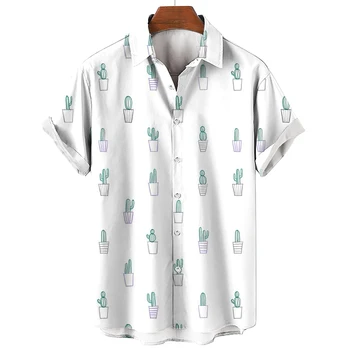 Havajų Marškinėliai Vyrams Vaisių Spausdinti Sunmmer Atsitiktinis Trumpas Rankovėmis Viršūnes Negabaritinių Streetwear Vyrų Drabužiai Paplūdimio Kelionės Marškinėliai