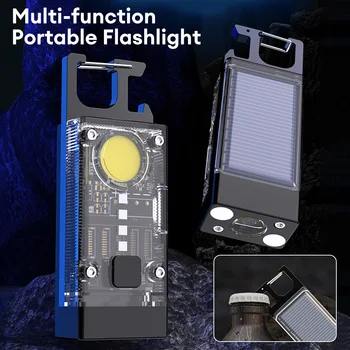 Mini Daugiafunkcinis Nešiojamas COB LED Žibintuvėlis Clip-on Pultelio USB Įkrovimo Darbas Žibintai Lauko Žvejyba, Kempingas Žibintų