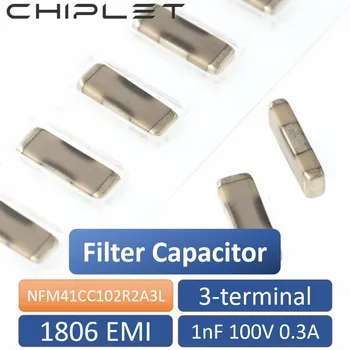 10vnt NFM41CC102R2A3L Chip Per Core Filtro Kondensatorius 1806 1nF 100V 0.3 3-terminalo Talpa EPI SMD