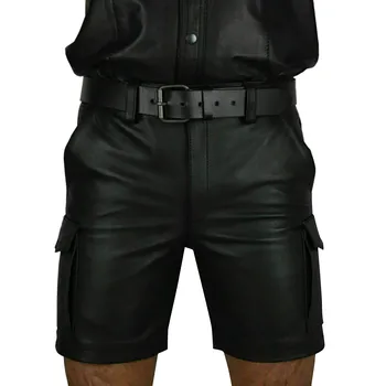 Odiniai šortai Pure Color Multi Kišenės Naudotis Skrynios Slim Fit Kelnės Treniruotės, Laisvalaikis, Darbas, Vyriškos Kelnės Verslo Drabužiai