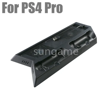 4pcs Vertikalus Stovas 2 Valdytojas Įkroviklis Doko Stotis su Aušintuvo Ventiliatorius Sony Playstation 4 PS4 Pro Konsolės
