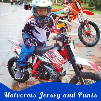 lenktynių kostiumas Jaunimo vaikams Dirt Bike Jersey Ziajać Rinkiniai Motokroso, kalnų Kalnų Motociklo vaikas Off-road berniukas mergaitė MX BMX