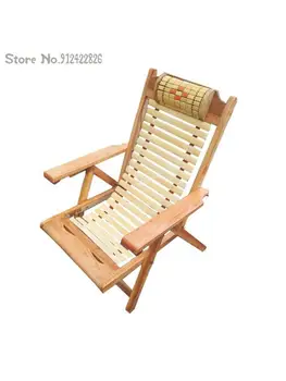 Bambuko recliner bambuko sofos kietas kėdės sulankstomos pietų pertrauka vasaros balkonas laisvalaikio kėdė vyresnio amžiaus kėdė tingus, sofos nešiojamų kėdė