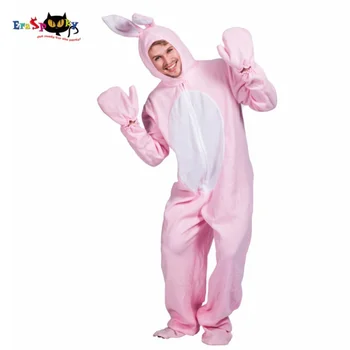Vyriški Gyvūnų Cosplay Festivalis Easter Bunny Jumpsuit Helovinas Kostiumas Suaugusiųjų Pink Rabbit Apranga, Karnavaliniai Išgalvotas Suknelė