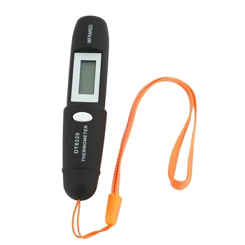 3X Ne-Susisiekite su Mini Infraraudonųjų spindulių Termometras IR Temperatūros Matavimo Skaitmeninis LCD Ekranas Infraraudonųjų spindulių Pen DT8220 Juoda