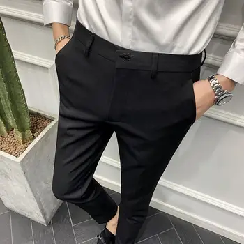 Plus Size 42-28 Bičių Išsiuvinėti Verslo Oficialų Ziajać Vyrų Korėjos Slim Office Socialinės Kostiumas Kelnės Aukštos Kokybės Atsitiktinis Kelnės Šalis