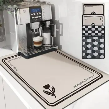 Virtuvės Vandeniui Indų Džiovinimo Kilimėlis Nutekėjimo Padėklas Kavos Skalbimo Mašina Placemat Super Absorbentas Anti-Slip Anti-Bakterijos Dekoras