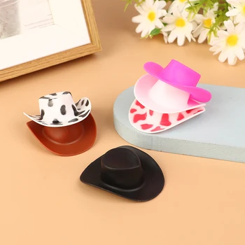 10PcsHigh Kokybės Miniatiūriniai Plastiko Skrybėlę Vakarų Kaubojaus Skrybėlę Lėlės Apdailos Reikmenys