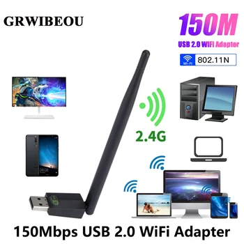 GRWIBEOU Mini USB WiFi Adapterį) LAN Wi-Fi Imtuvas 150Mbps WIFI Adapteris Bevielio Tinklo plokštė Žaisti ir Žaisti iš KOMPIUTERIO, 