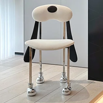 Makiažas Grindų Kėdė Šiuolaikinės Mielas Plieno Baltas Kambarys Dizainerio Kėdės Bendrą Odos Chaises Salle Ėdžiose Šiaurės Baldai