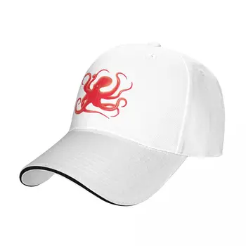 Raudona Aštuonkojai Siluetas Beisbolo kepuraitę Anime arbatos skrybėlės derby kepurės Kepurės Moterims, Vyrams