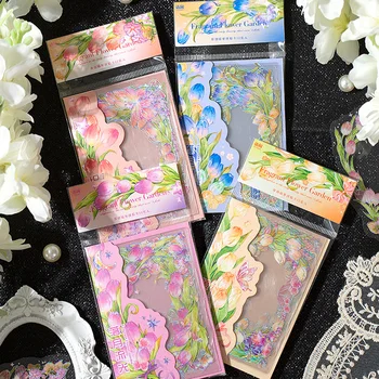 12Sheets PET koliažas kortelės, lipdukai kvapnios aya gėlių sodas serijos INS gėlių vadovas 