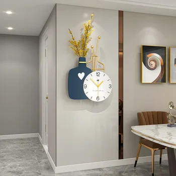 Gėlių Kompozicijų Apdailos Sieninis Laikrodis Kambarį Valgomasis Apdailos Sieninis Laikrodis Šiuolaikinės Minimalistinės Kūrybos Namų Dekoro