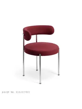 Nordic light luxury metalo, nerūdijančio plieno, laisvalaikio kėdė namų ėriukų aksomo makiažo kėdė dizaineris mėginio kambarys, valgomasis atlošas