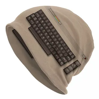 Commodore 64 Skullies Beanies Kepurės Vyrams, Moterims Gatvės Žiemą Šiltas Megzti Skrybėlę Suaugusiųjų Multimedijos C64 Amiga Kompiuterio Dangtį Skrybėlės