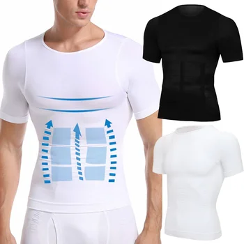 Vyrų Svorio Shapewear T-Shirt Kūno Shaper Lieknėjimo Suspaudimo Marškinėliai Ginekomastija Undershirt Juosmens Treneris Raumenų Tankų
