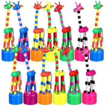 15 Vnt. Medinių Žirafa Namų Puošybai Duomenys Gyvūnų Statulėlės, Vaikams Sūpynės Animacinių Filmų Žaislai Statulos Vaikų Figūrėlės