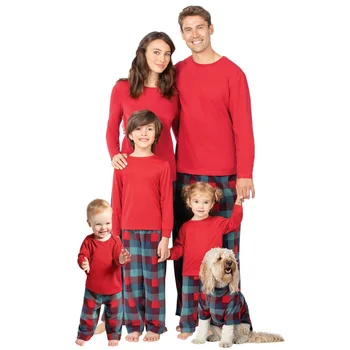 Tėvų-vaikų Drabužiai Europos ir Amerikos Mados Minkštas ir Purus Mielas Kalėdų Namuose Dėvėti Šiltas Šeimos Pižama Komplektas