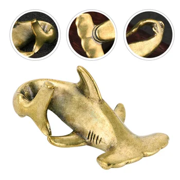 Žalvario Ryklys Ornamentu Mini Dovanų, Derliaus Skulptūra Arbatos Pet Patalpų Darbalaukio Kūrybos Statulėlės