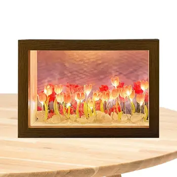 Tulpių Šviesos Lempos Naktį Šviesos Gėlių Lempa Miegamasis, svetainė, Vaikų Kambarys Dekoro spalvotu LED Tulpių Formos USB Įkrovimo