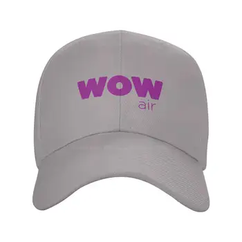 WOW air Logotipu Grafinis Prekės ženklo Logotipas, Aukštos kokybės Džinsinio audinio kepurė Megzta kepurė Beisbolo kepuraitę