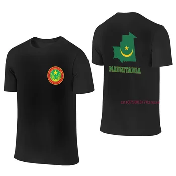 100% Medvilnė, Mauritanija Vėliavos Žemėlapis Emblema Dvigubai Atspausdinta Marškinėliai Vyrams, Moterims Vasaros Atsitiktinis Trumpas Rankovės Harajuku T-shirt S-6XL