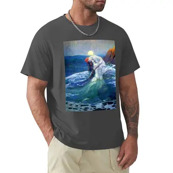 Mermaid - Howard Pyle T-Shirt marškinėliai grafinis tees Tee marškinėliai berniukams gyvūnų spausdinti marškinėliai Vyrams ilgomis rankovėmis t shirts