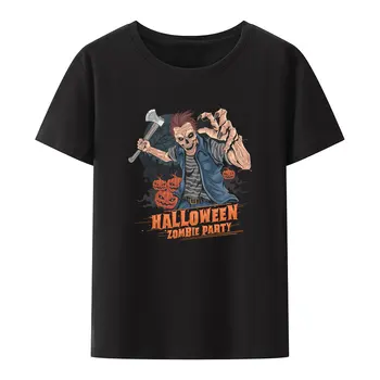 Classic Zombie Helovinas Šalis, Print T Shirt Vasaros Trumpas-sleev Atsitiktinis Streetwear Hip-hop Populiarus Gatvės Mados Kietas Camisetas