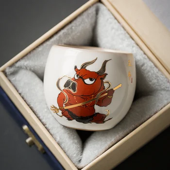 12 Stilius Ru Krosnies Kinų Zodiako Keramikos Atidarymo Teacup Kūrybinės Keramikos Gražus Arbatos Puodelio Nustatyti Mielas Teaware Arbatos Ceremonija