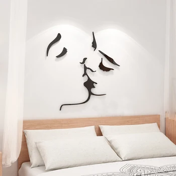 Meilužio Bučinys Akrilo 3D Sienų Lipdukai Gyvenimo kambario, Miegamasis 
