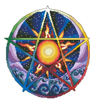 Pentagram visatos 34-36 kryželiu Rinkinys 14CT 18CT 25CT Drobės Kryželiu 