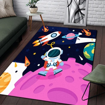 Animacinių filmų astronautas kilimų Kempingas pagalvėlė grindų kilimėlis kambarį žaidimo plotas kilimas grindų kilimėlis vaikų kambaryje kawaii kilimas žaisti aera kilimėlis