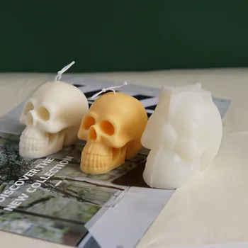 3D Helovinas Dekoratyvinė Žvakė Silikono Formos Kaukolė Žvakė 